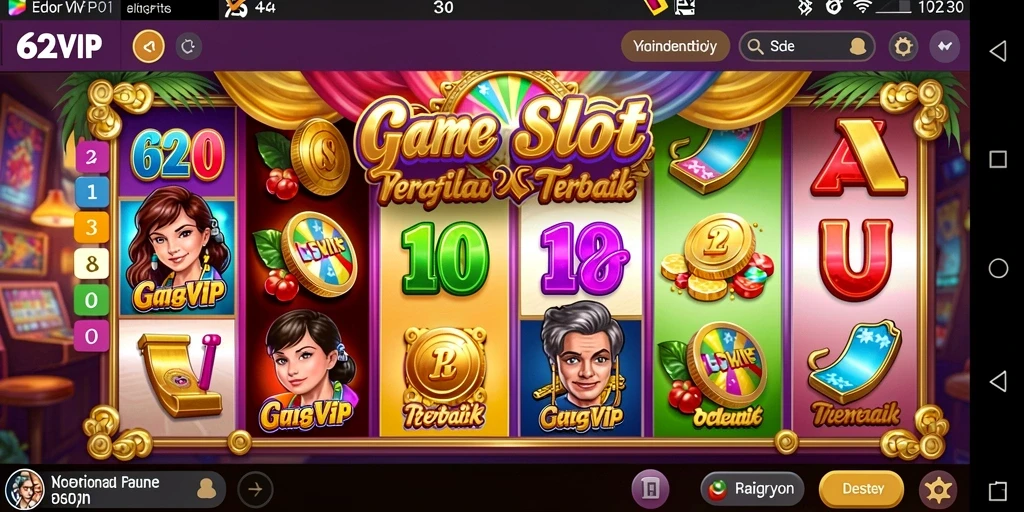 Tampilan gameplay seru di 62VIP dengan fitur slot yang menarik.