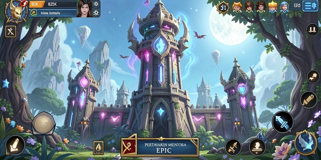 Tampilan gameplay seru Tower Defense di 8ZK.