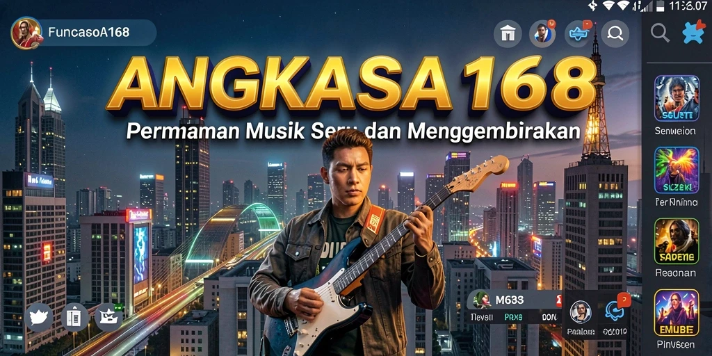Screenshot menampilkan gameplay seru ANGKASA168 dengan berbagai lagu pilihan.