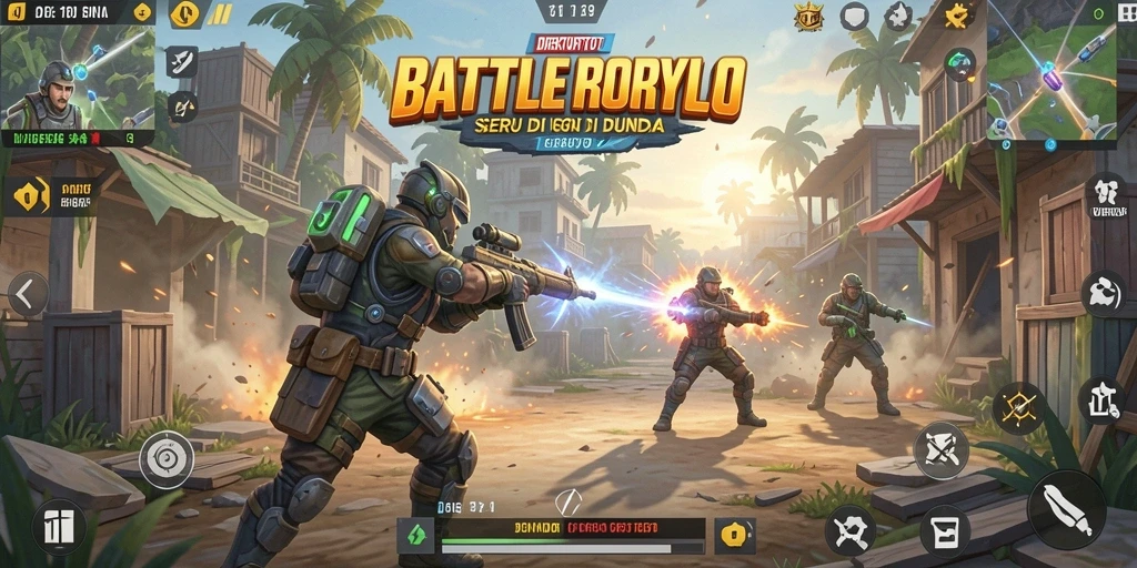 Tampilan mendebarkan dari gameplay Battle Royale di DIREKTURTOTO.