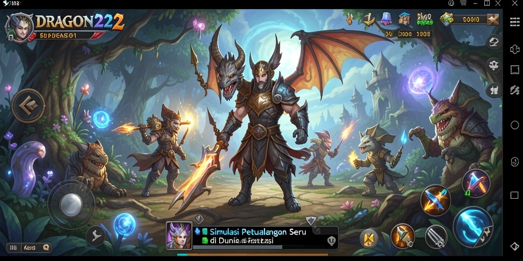 Screenshot gameplay <strong>DRAGON222</strong> menampilkan petualangan mendebarkan di dunia fantasi.