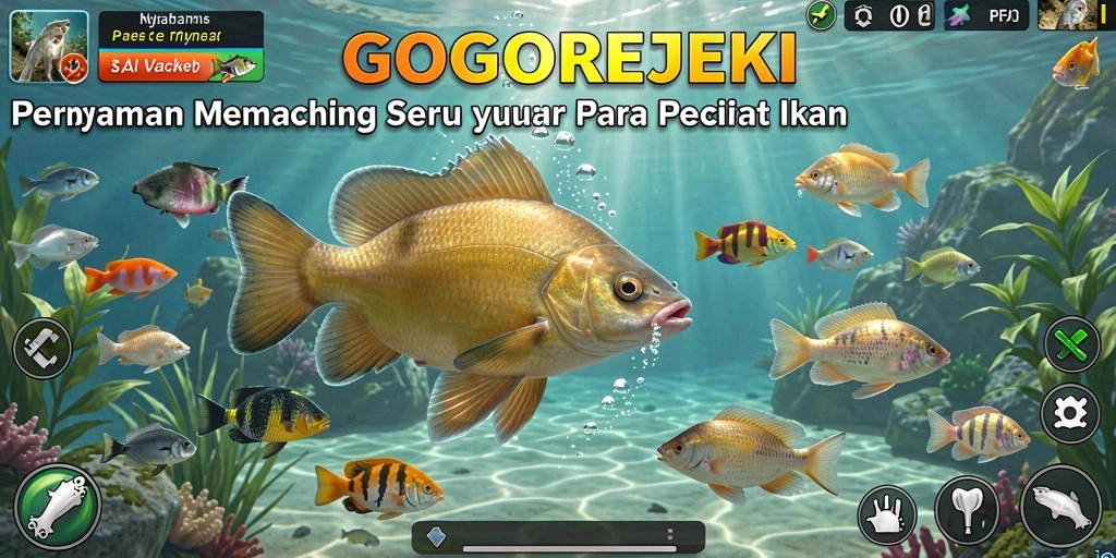Screenshot gameplay GOGOREJEKI menampilkan aksi memancing yang seru dan realistis.