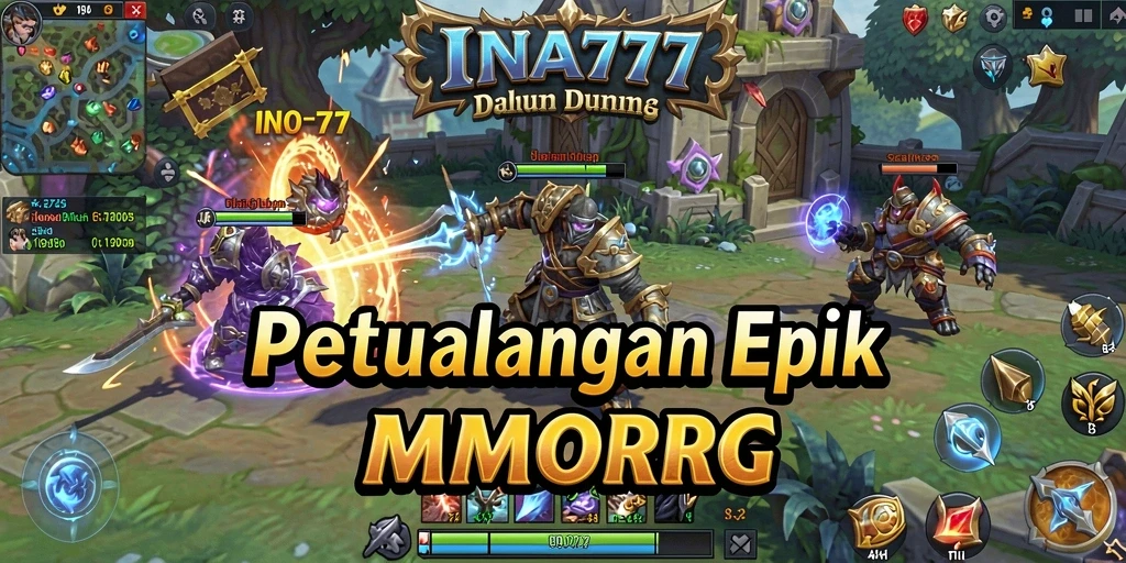 Tampilan layar gameplay MMORPG yang menakjubkan di INA777.