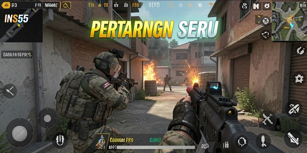 Tampilan menarik dari gameplay intens di INS55.