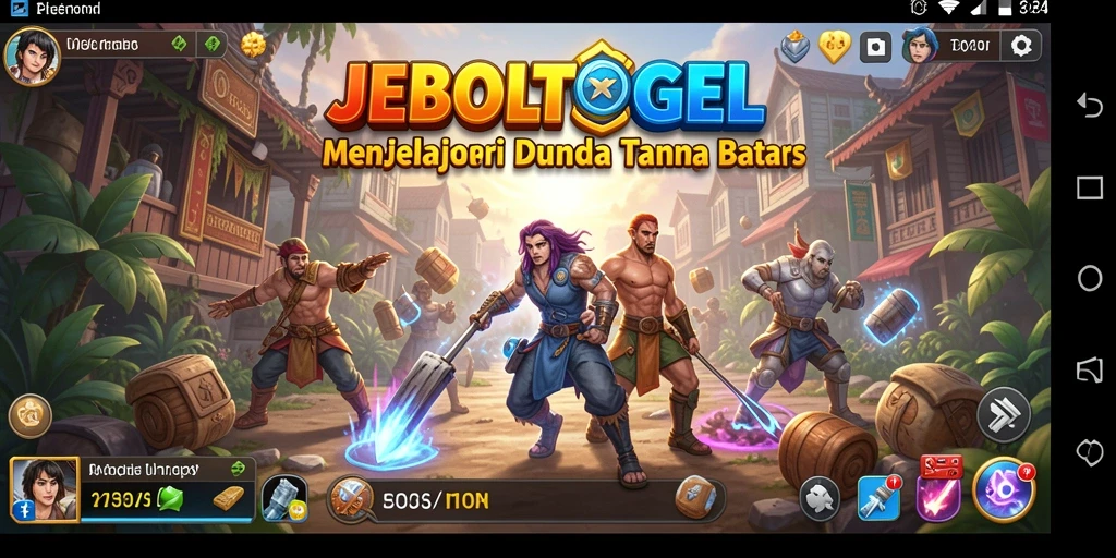 Screenshot gameplay JEBOLTOGEL dengan pemandangan menakjubkan dunia terbuka.