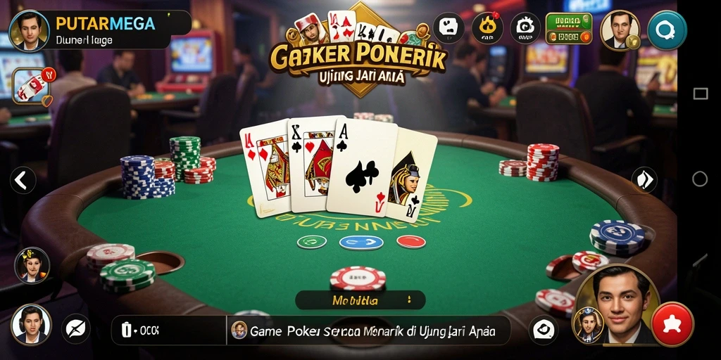 Tampilan permainan poker yang menarik dan interaktif di PUTARMEGA.