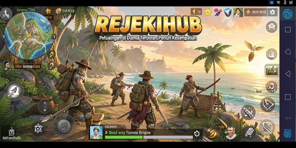 Gameplay REJEKIHUB yang menampilkan dunia terbuka yang dinamis.