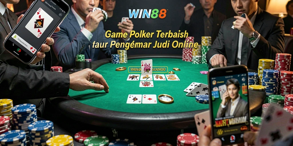 Tampilan gameplay Poker yang mendebarkan di WIN88.